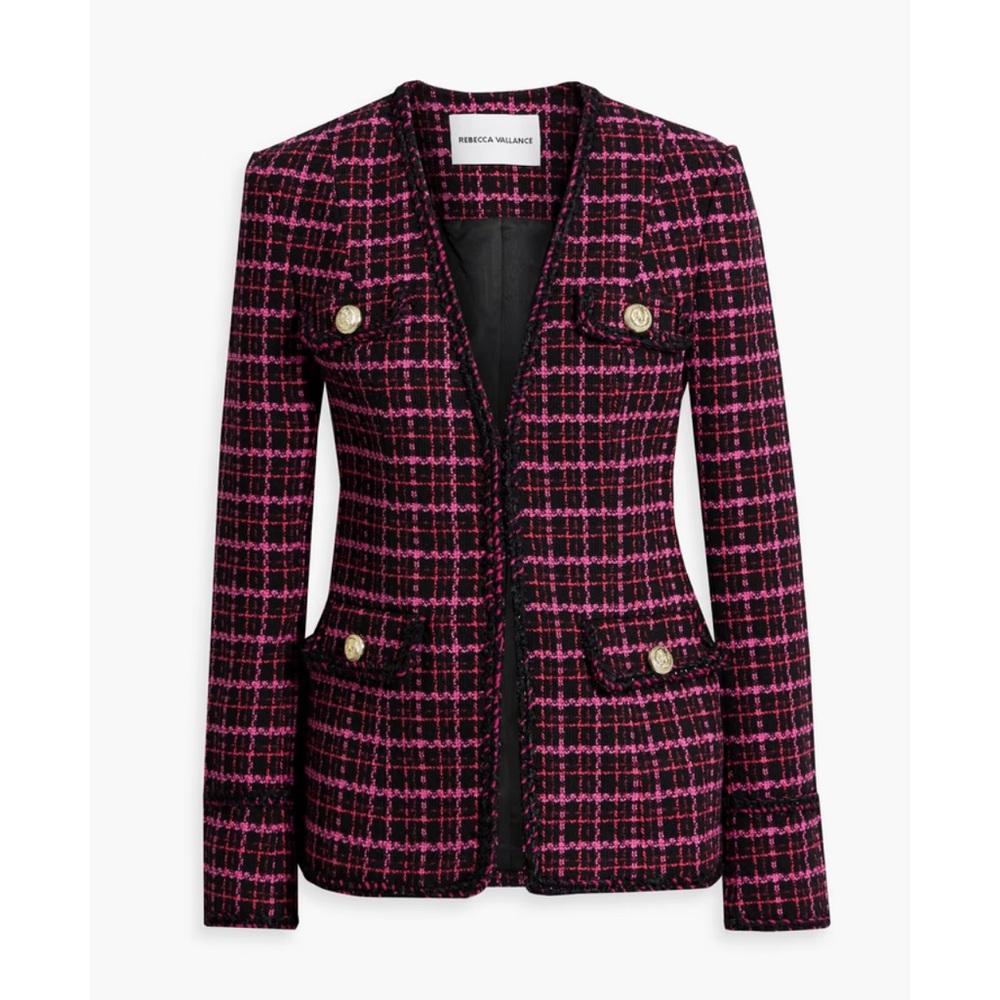 Rebecca Vallance Cher checked cotton-blend tweet blazer,NWT sz : UK6